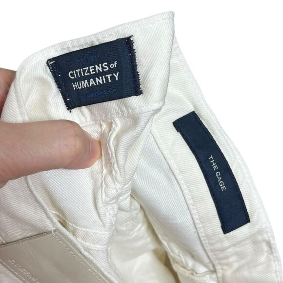 Citizens of Humanity NWT Gage Jeans Men’s Size 27 White Stretch Linen Denim - Picture 8 of 13